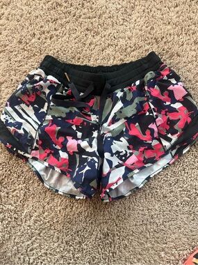 lululemon athletica Women's Navy Pink Camo Athletic Shorts